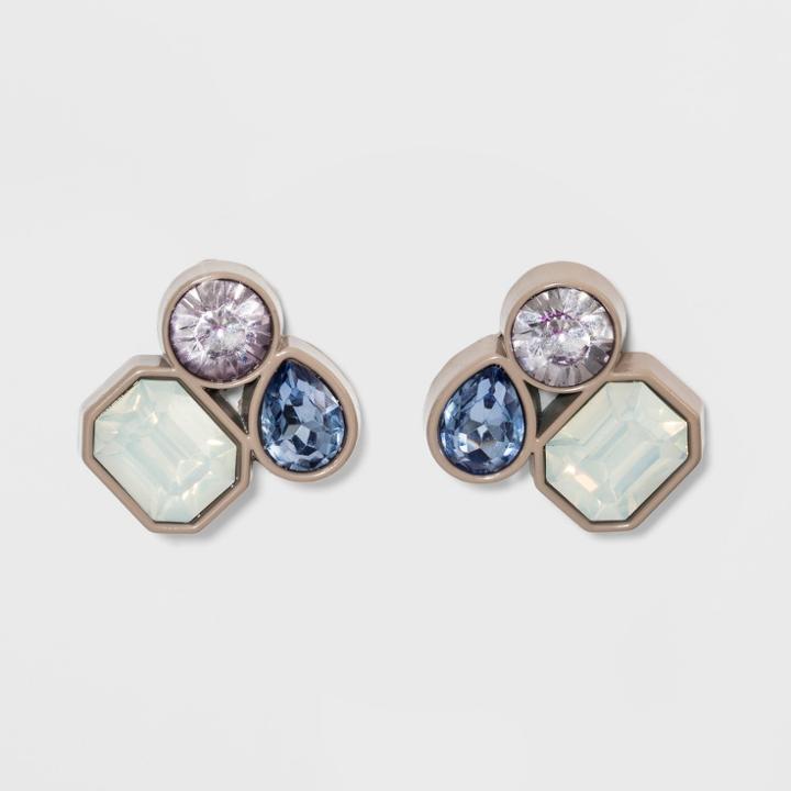 Cluster Stone Button Earrings - A New Day