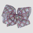 Girls' Jojo Siwa Rainbow Print Bow Hair Clip - White