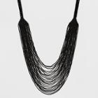 Beaded Seedbead Long Necklace - A New Day Black