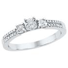 Target 0.03 Ct. T.w. Round Diamond Miracle Set Three Stone Ring In Sterling Silver (6), Girl's, White