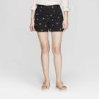 Women's Floral Print High-rise Chino Shorts - A New Day Black
