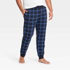 Men's Tall Plaid Regular Fit Knit Jogger Pajama Pants - Goodfellow & Co Blue