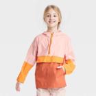 Girls' Colorblock Popover Anorak Spring Unlined Windbreaker Jacket - Cat & Jack Orange