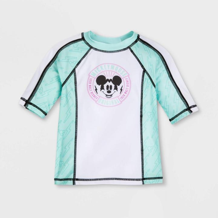 Boys' Disney Mickey Mouse Rash Guard - Green 3 - Disney