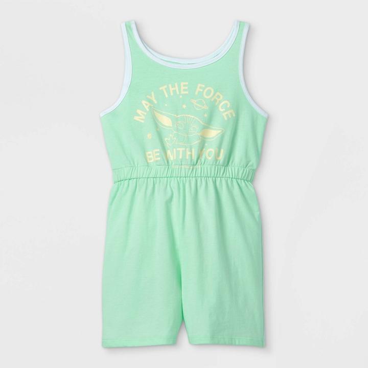 Girls' Star Wars Baby Yoda Romper - Green