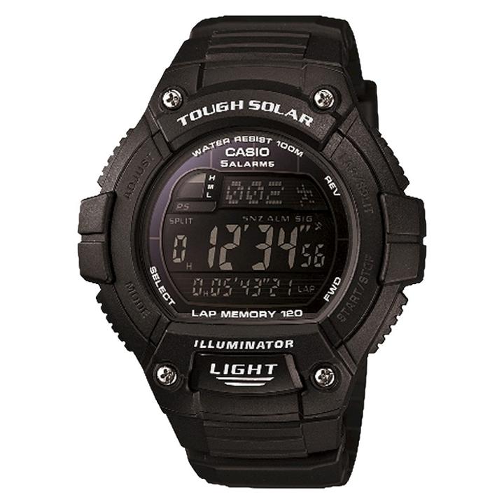 Casio Solar Multiple Function 120-lap Runner Watch - Black (ws220-1bvcf), Women's