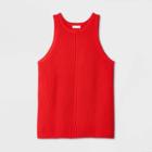 Women's Plus Size Sleeveless Sweater Tank - Ava & Viv Red X, Women's