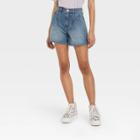 Women's High-rise A-line Midi Jean Shorts - Universal Thread Medium Wash 00,