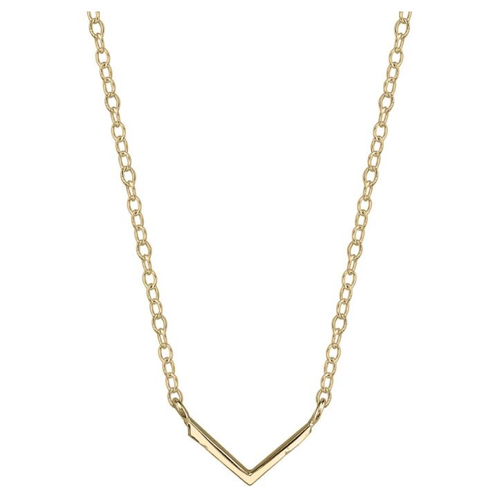 Target Women's Sterling Silver V Bar Station Necklace - Gold