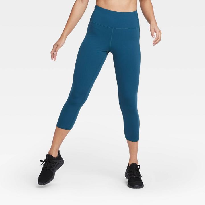 Women's Sleek High-rise Run Capri Leggings 21 - All In Motion Teal Xs, Women's, Blue