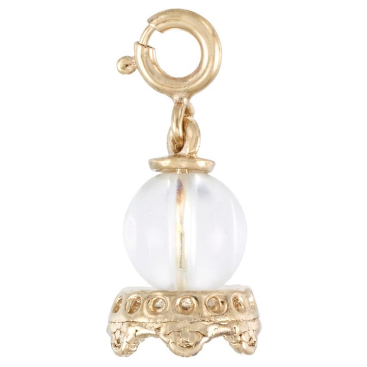 Target 14kt Gold And Silver Bonded Crystal Ball Charm With Spring Ring-yellow Gold, Girl's,