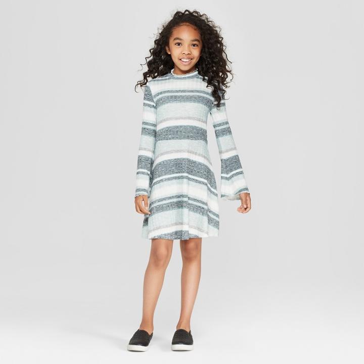 Girls' Lettuce Edge A Line Dress - Art Class Green