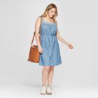Women's Plus Size Embroidered Denim Dress - Universal Thread Light Indigo