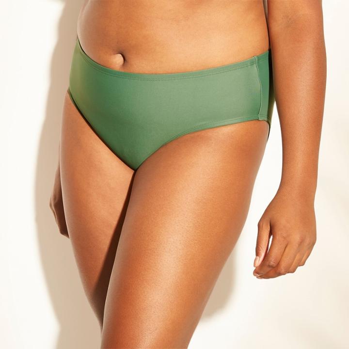 Women's Plus Size Hipster Bikini Bottom - Xhilaration Olive