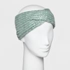 Women's Knit Crossover Cold Weather Headband - A New Day Green