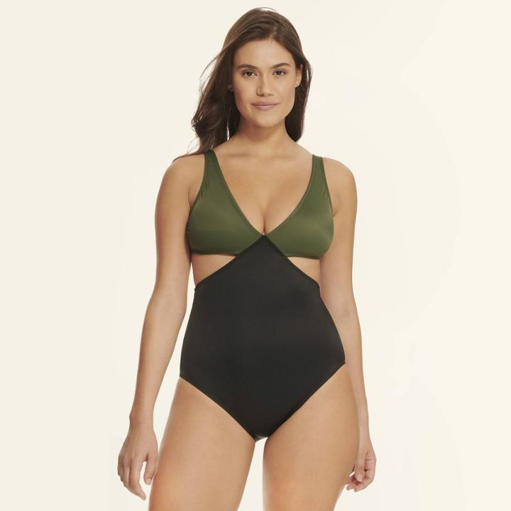 Beach Betty By Miracle Brands Women's Slimming Control Colorblock Cut Out One Piece Swimsuit - S,
