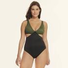 Beach Betty By Miracle Brands Women's Slimming Control Colorblock Cut Out One Piece Swimsuit - S,