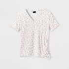 Girls' Wrap Short Sleeve T-shirt - Art Class White Floral