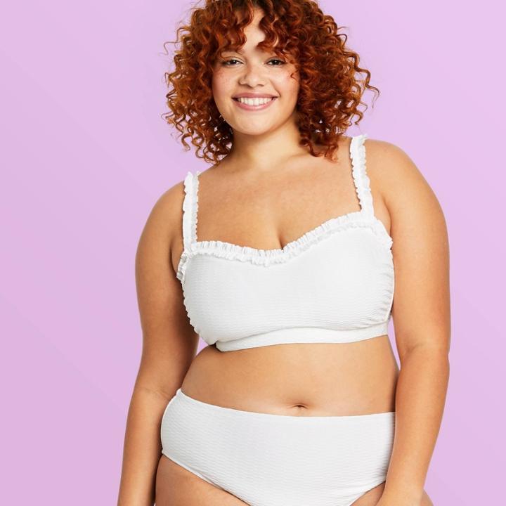 Women's Plus Size Sweetheart Bikini Top - Stoney Clover Lane X Target White