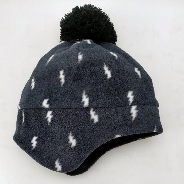 Boys' Lightning Bolt Fleece Hat - Cat & Jack Dark Gray
