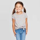 Toddler Girls' Short Rainbow Tie Front T-shirt - Cat & Jack Gray