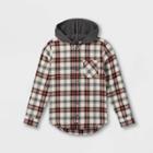 Boys' Boxy Flannel Hooded Long Sleeve Button-down Shirt - Art Class Gray