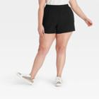 Women's Plus Size High-rise Pull-on Shorts - Universal Thread Black