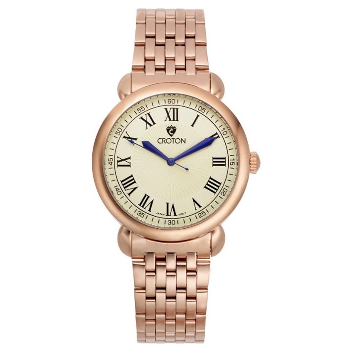 Men's Croton Analog Watch - Gold Ivory Dial
