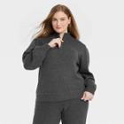 Women's Plus Size Mock Turtleneck Pullover Sweater - Universal Thread Charcoal Gray