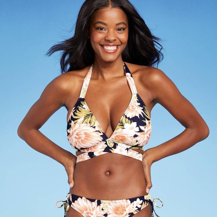 Women's Faux Wrap Bikini Top - Kona Sol Blue D/dd Cup