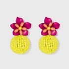 Sugarfix By Baublebar Beaded Floral Drop Earrings - Yellow, Girl's