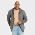 Men's Tall Standard Fit Full-zip Hooded Sweatshirt - Goodfellow & Co Gray