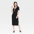 Women's Short Sleeve Cut Out Knit Dress - A New Day Black