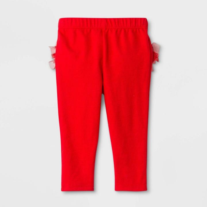Baby Girls' Ruffle Leggings - Cat & Jack Red Newborn, Girl's