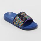 Girls' Egeria Flip Sequin Slide Sandals - Cat & Jack Navy