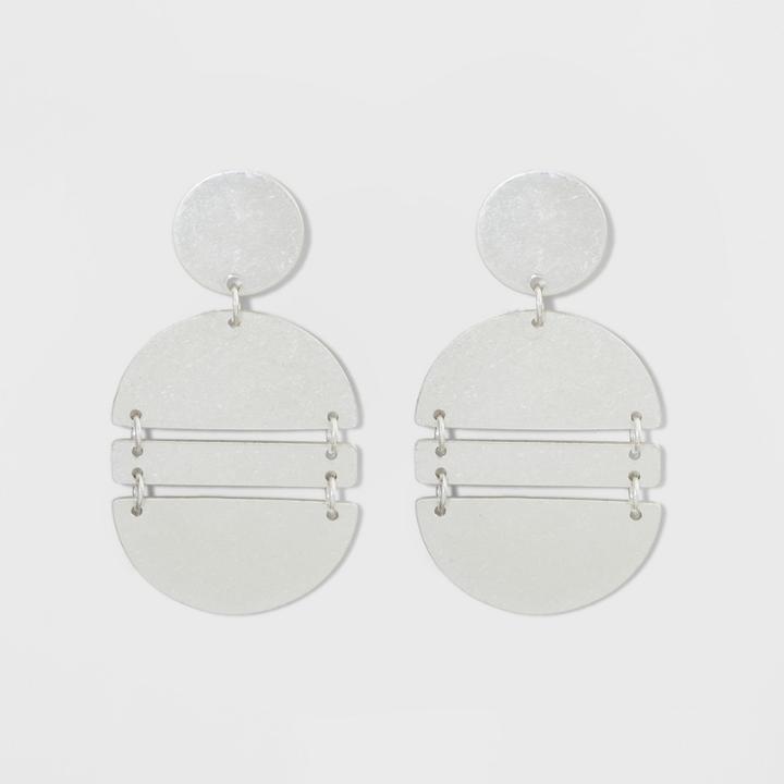 Geometric Metal Shapes Linked Drop Earrings - Universal Thread Dark Gray, Dark Grey