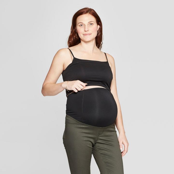 Maternity Crossover Panel Skinny Pants - Isabel Maternity By Ingrid & Isabel Dark Green 10, Infant Girl's