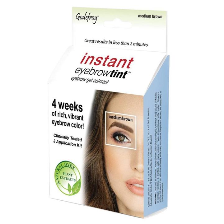 Godefroy Instant Eyebrow Tint Application Kit - Medium Brown