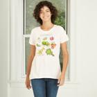 Women's Short Sleeve Guacamole Grid Graphic T-shirt - Awake White