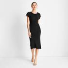 Women's Short Sleeve Open Back Sweater Dress - Future Collective With Kahlana Barfield Brown Black Xxs