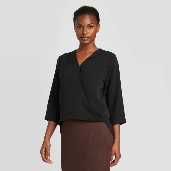 Women's 3/4 Sleeve Blouse - Prologue Black