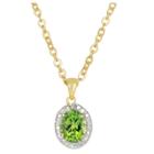 Target 1.15 Carat Tw Oval-cut Peridot And Diamond Accent Pendant Gold Plated (ij-i2-i3) (august), Girl's, Green