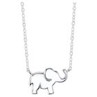 Distributed By Target Women's Sterling Silver Elephant Station Necklace - Silver (18),