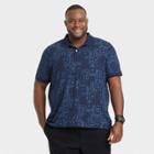 Men's Big & Tall Printed Standard Fit Short Sleeve Collared Polo T-shirt - Goodfellow & Co Blue/paisley