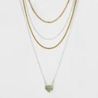 Target Mixed Chains And Semi Precious Stone Layered Necklace - Universal Thread,