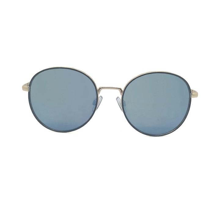 Women's Round Sunglasses - A New Day Black/gold