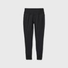Girls' Rib Pieced Performance Leggings With Side Pockets - All In Motion Black