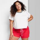 Women's Plus Size Mid-rise Linen Board Shorts - Wild Fable Red