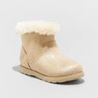 Toddler Girls' Emani Zipper Slip-on Shearling Style Winter Boots - Cat & Jack Tan