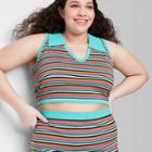 Women's Plus Size Cropped Jacquard Sweater Tank Top - Wild Fable